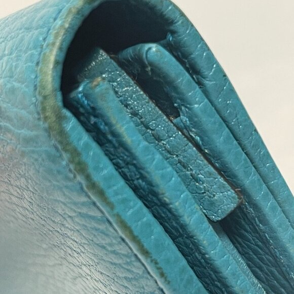 Gucci Blue Pebbled Leather Swing Continental Wallet - Preowned - Picture 11 of 16